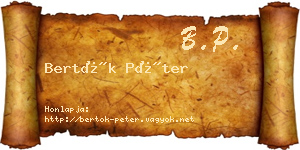 Bertók Péter névjegykártya