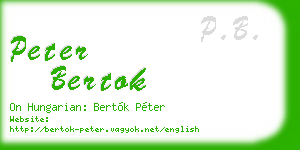 peter bertok business card